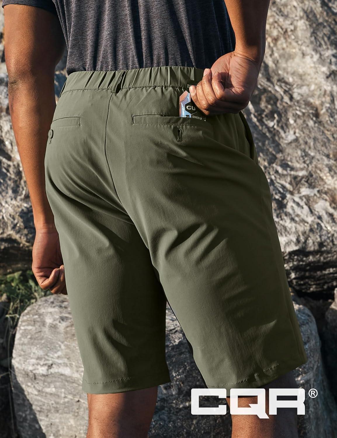 image:imageCQR Mens Quick Dry Stretch Hiking Cargo Shorts Lightweight Water Resistant Tactical Casual Golf amp Outdoor with PocketsHike Flex Khaki
