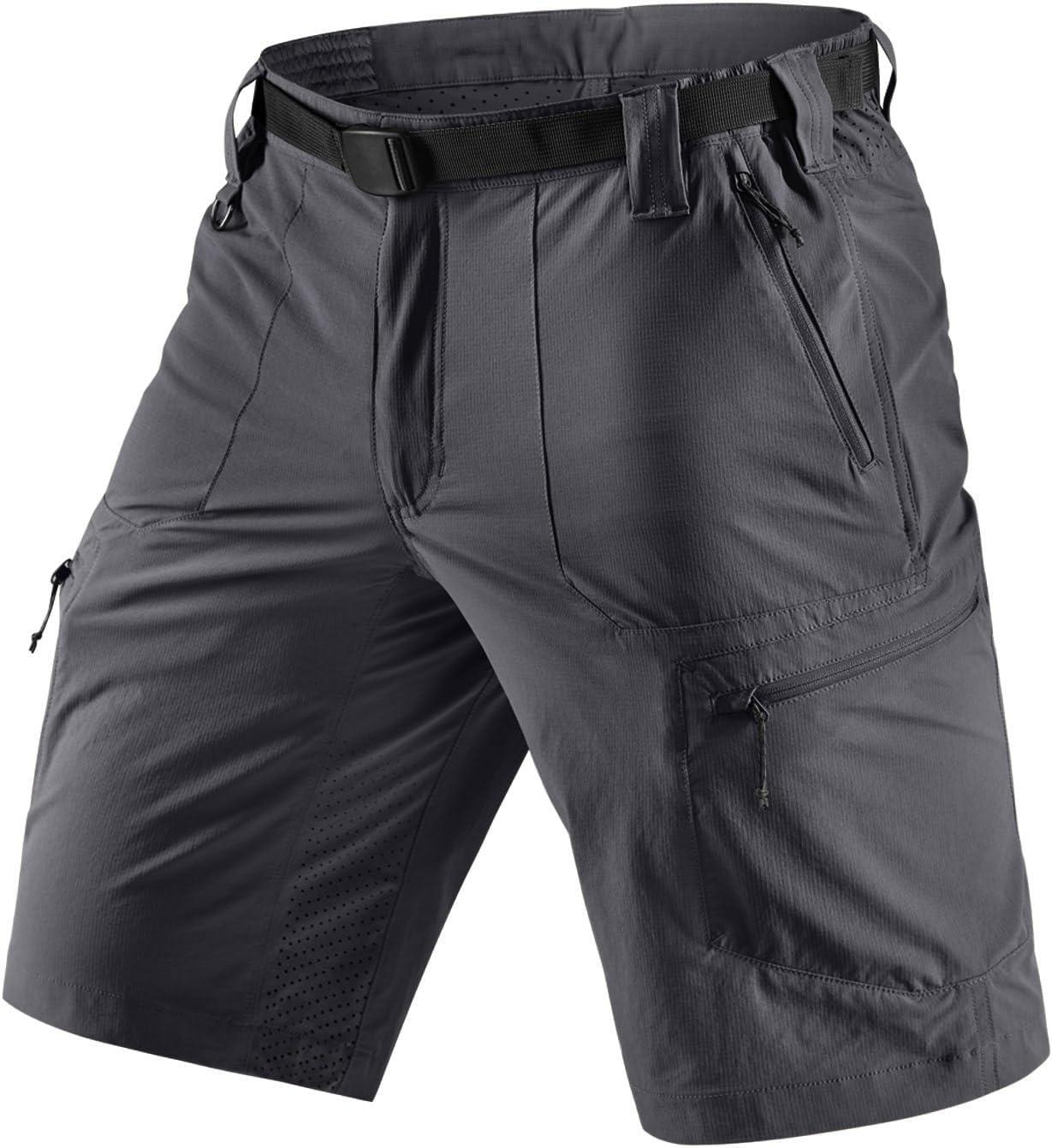 image:imageCQR Mens Quick Dry Stretch Hiking Cargo Shorts Lightweight Water Resistant Tactical Casual Golf amp Outdoor with PocketsPeak Carbon Grey