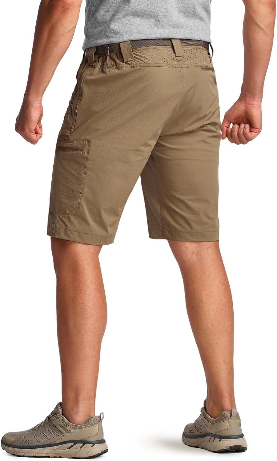 image:imageCQR Mens Quick Dry Stretch Hiking Cargo Shorts Lightweight Water Resistant Tactical Casual Golf amp Outdoor with PocketsPeak Cougar