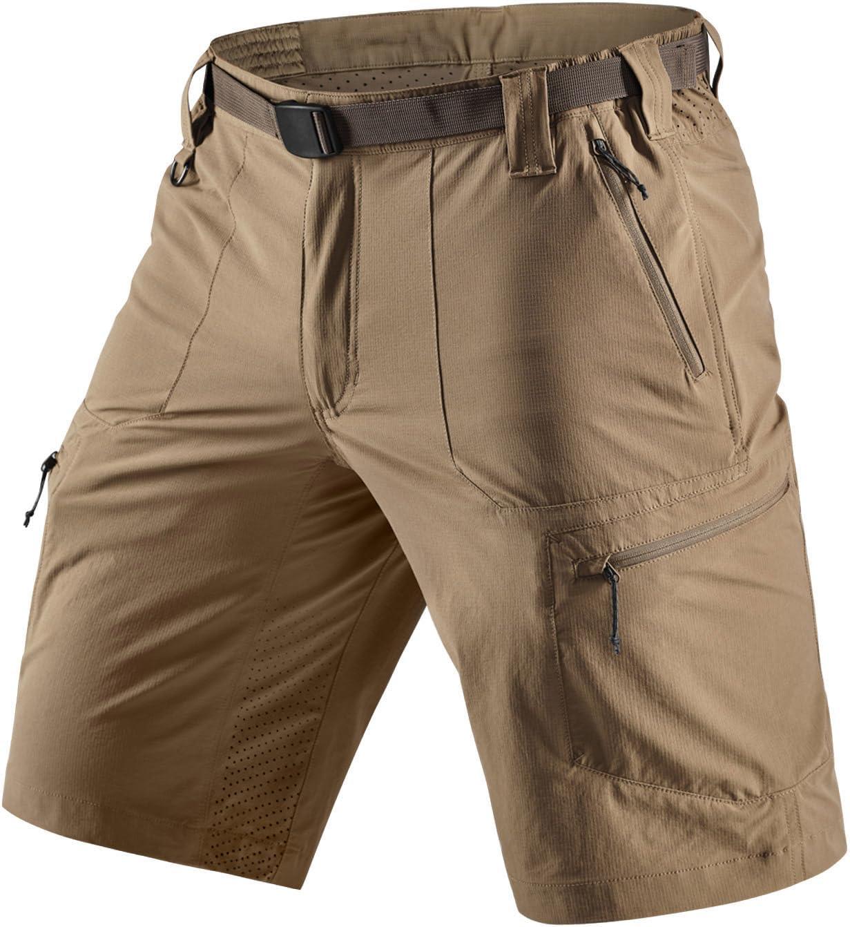 image:imageCQR Mens Quick Dry Stretch Hiking Cargo Shorts Lightweight Water Resistant Tactical Casual Golf amp Outdoor with PocketsPeak Cougar