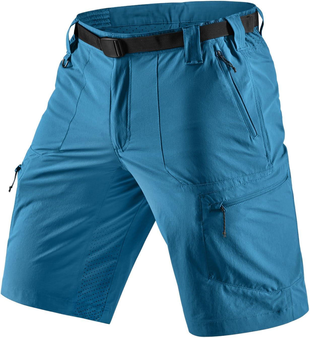 image:imageCQR Mens Quick Dry Stretch Hiking Cargo Shorts Lightweight Water Resistant Tactical Casual Golf amp Outdoor with PocketsPeak Glaucous