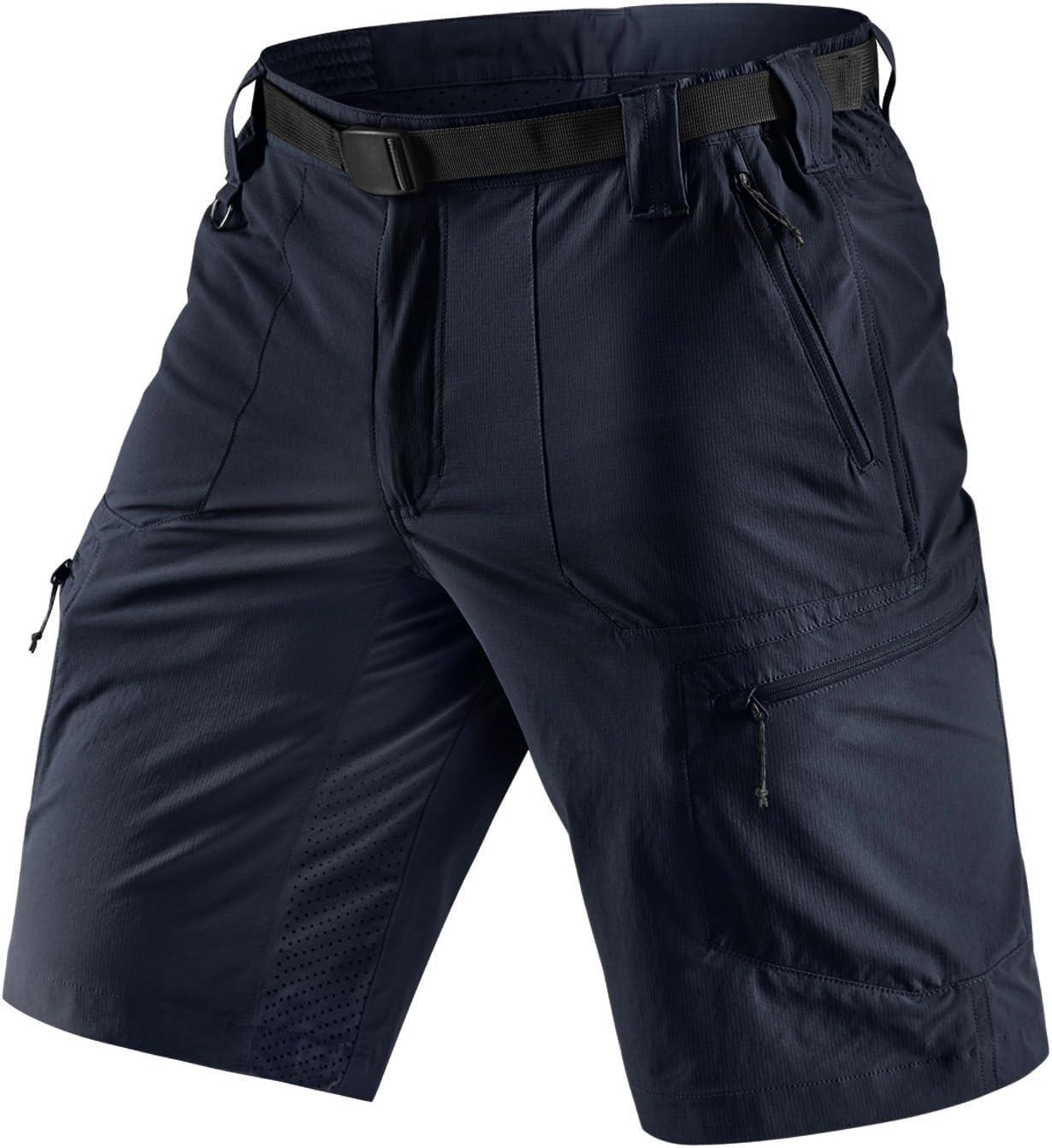 image:imageCQR Mens Quick Dry Stretch Hiking Cargo Shorts Lightweight Water Resistant Tactical Casual Golf amp Outdoor with PocketsPeak Polar Navy