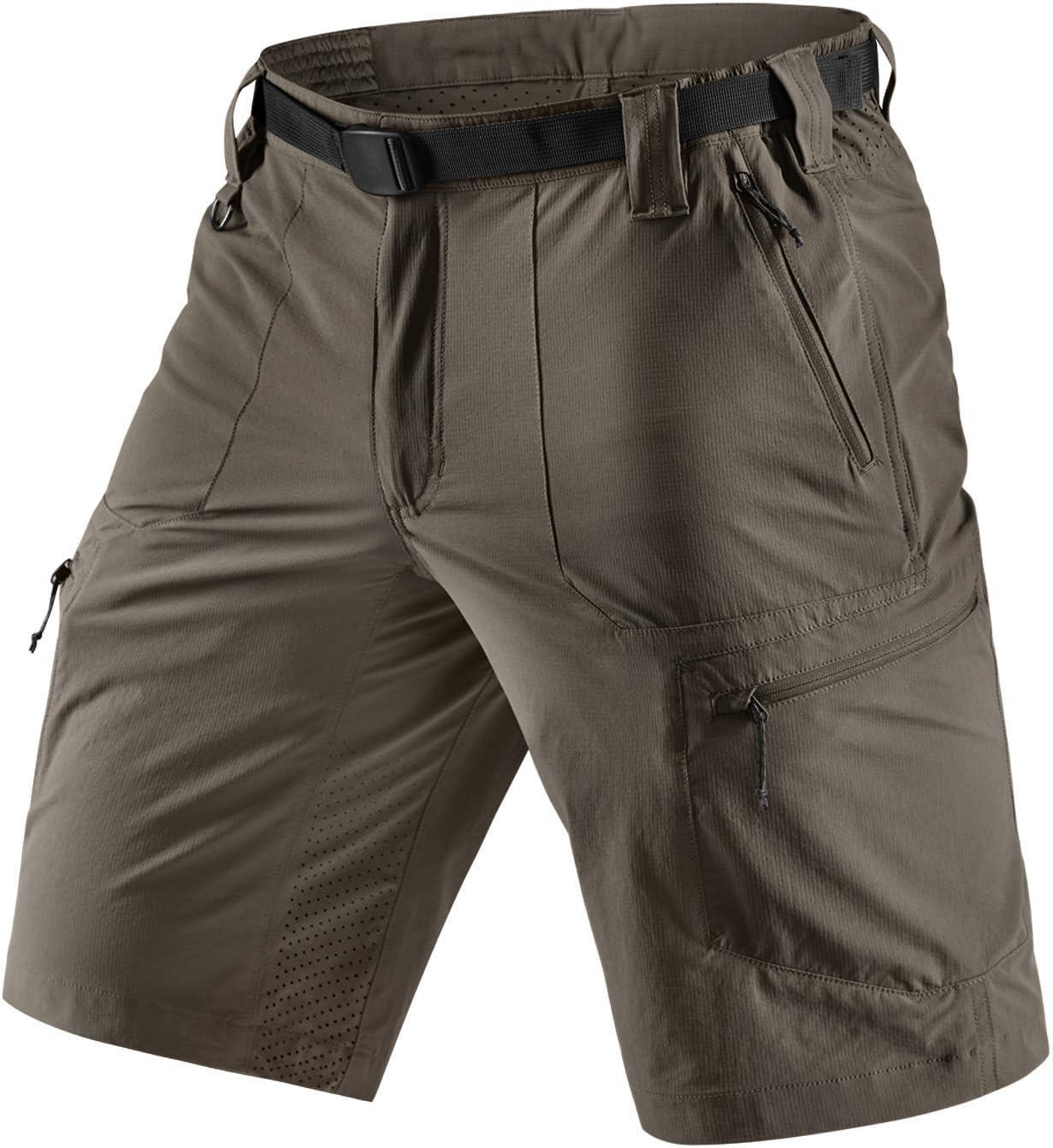 image:imageCQR Mens Quick Dry Stretch Hiking Cargo Shorts Lightweight Water Resistant Tactical Casual Golf amp Outdoor with PocketsPeak Sand Khaki