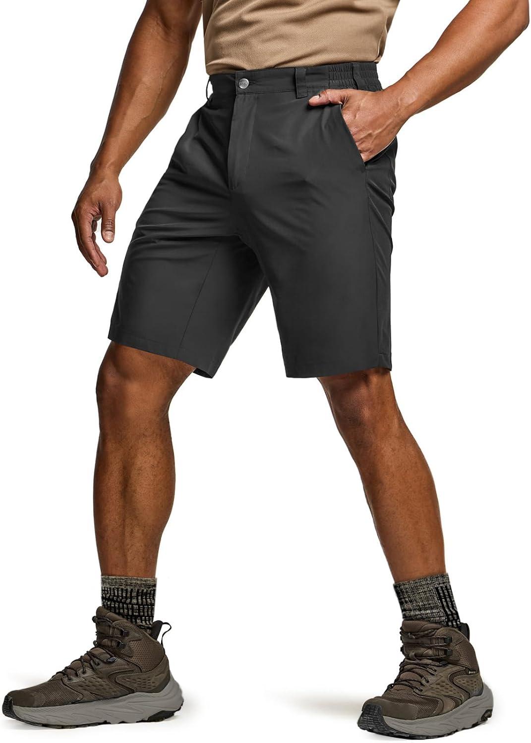 image:imageCQR Mens Quick Dry Stretch Hiking Cargo Shorts Lightweight Water Resistant Tactical Casual Golf amp Outdoor with PocketsRoutine Black