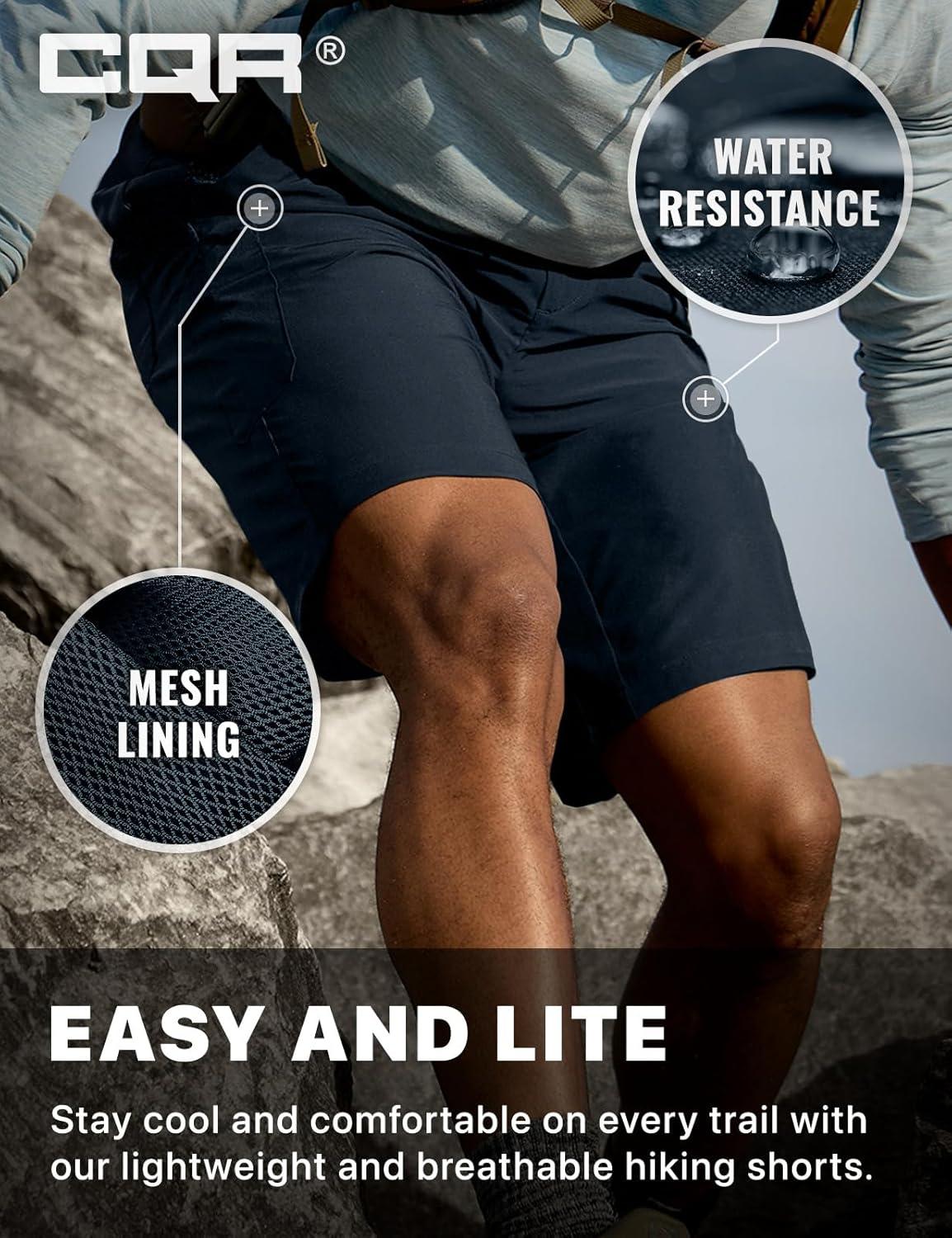 image:imageCQR Mens Quick Dry Stretch Hiking Cargo Shorts Lightweight Water Resistant Tactical Casual Golf amp Outdoor with PocketsRoutine Navy