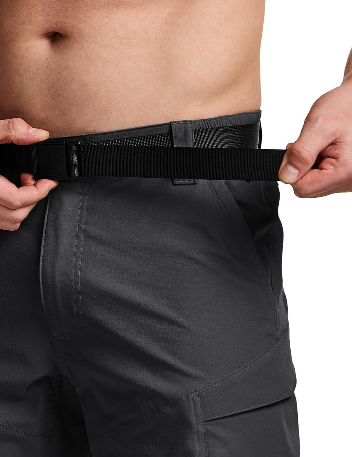 image:imageCQR Mens Quick Dry Stretch Hiking Cargo Shorts Lightweight Water Resistant Tactical Casual Golf amp Outdoor with PocketsShendo Trail WBelt Black