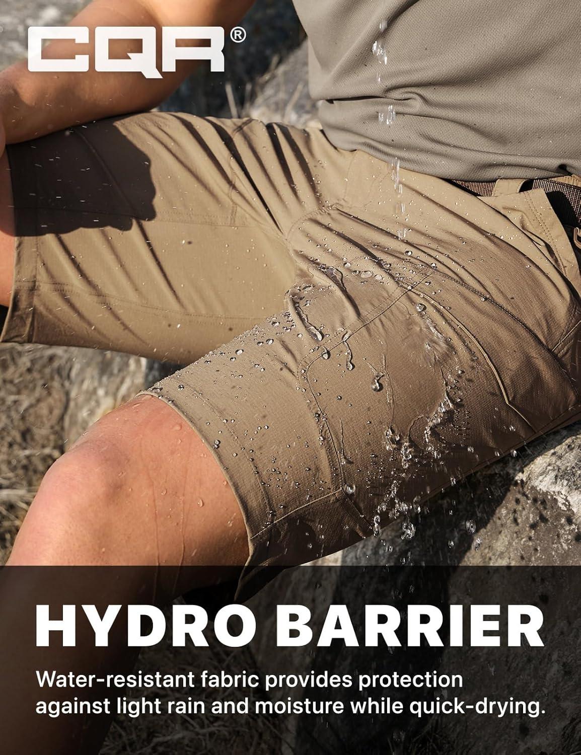 image:imageCQR Mens Quick Dry Stretch Hiking Cargo Shorts Lightweight Water Resistant Tactical Casual Golf amp Outdoor with PocketsShendo Trail WBelt Cougar