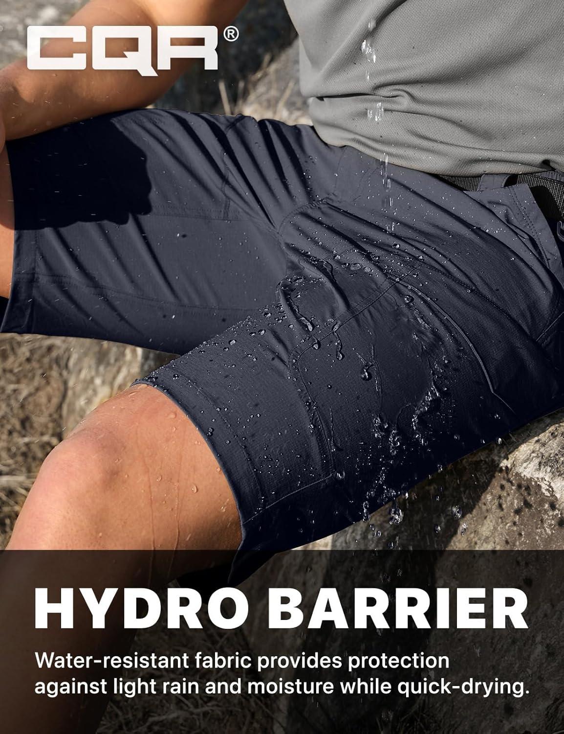 image:imageCQR Mens Quick Dry Stretch Hiking Cargo Shorts Lightweight Water Resistant Tactical Casual Golf amp Outdoor with PocketsShendo Trail WBelt Navy
