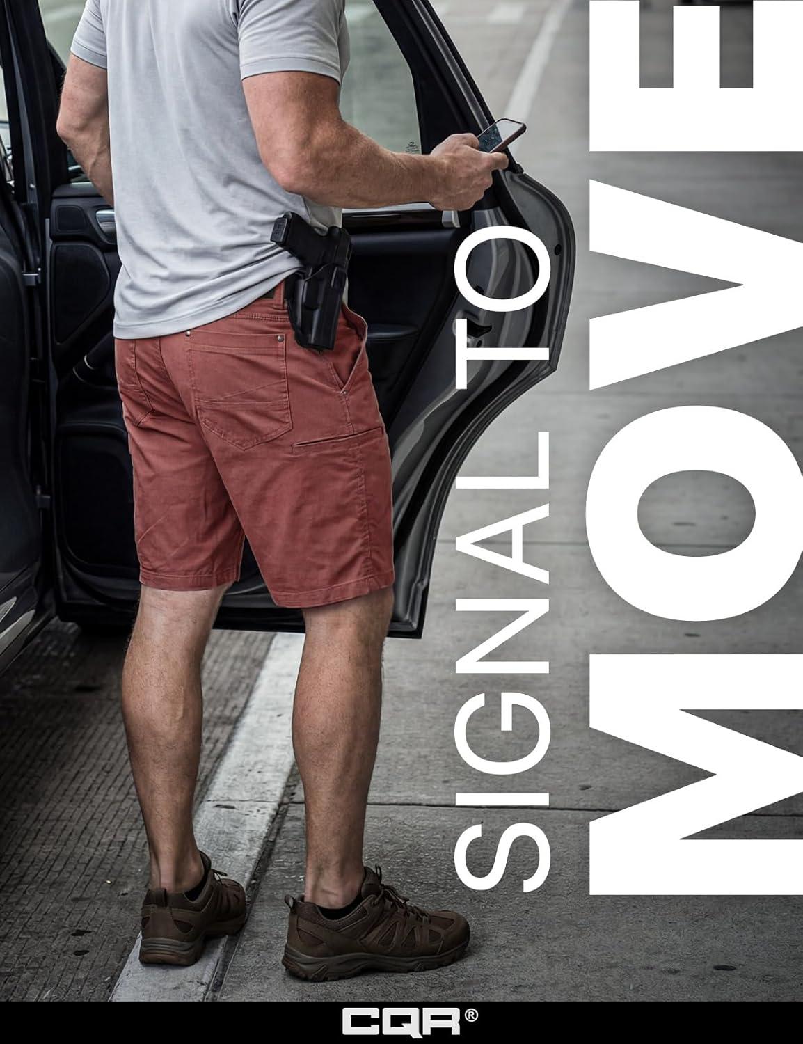 image:imageCQR Mens Stretch Utility Shorts Lightweight Quick Dry Casual Shorts Hiking Golf Cargo Shorts with Zipper PocketsSedona Rust