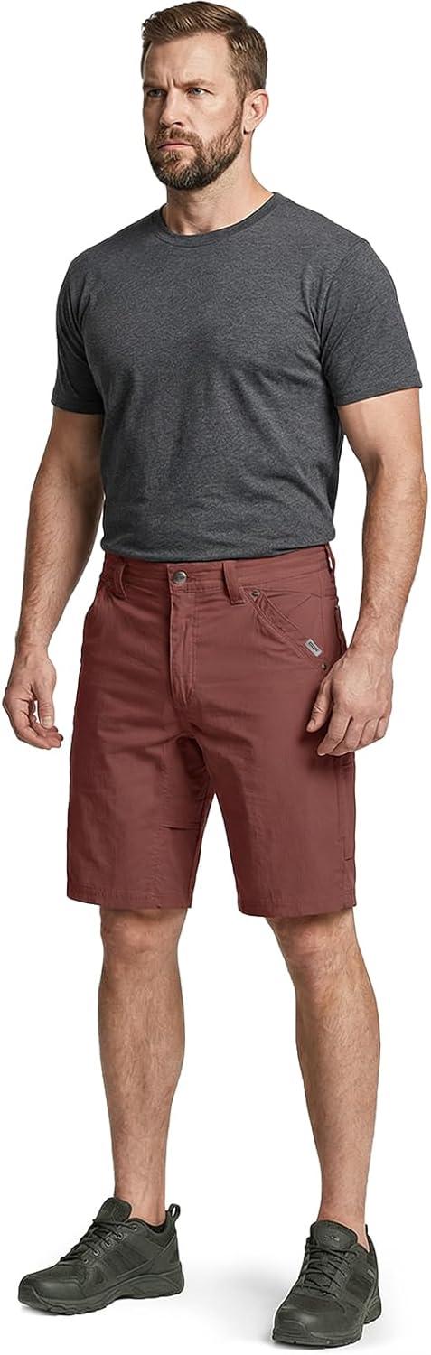 image:imageCQR Mens Stretch Utility Shorts Lightweight Quick Dry Casual Shorts Hiking Golf Cargo Shorts with Zipper PocketsSedona Rust