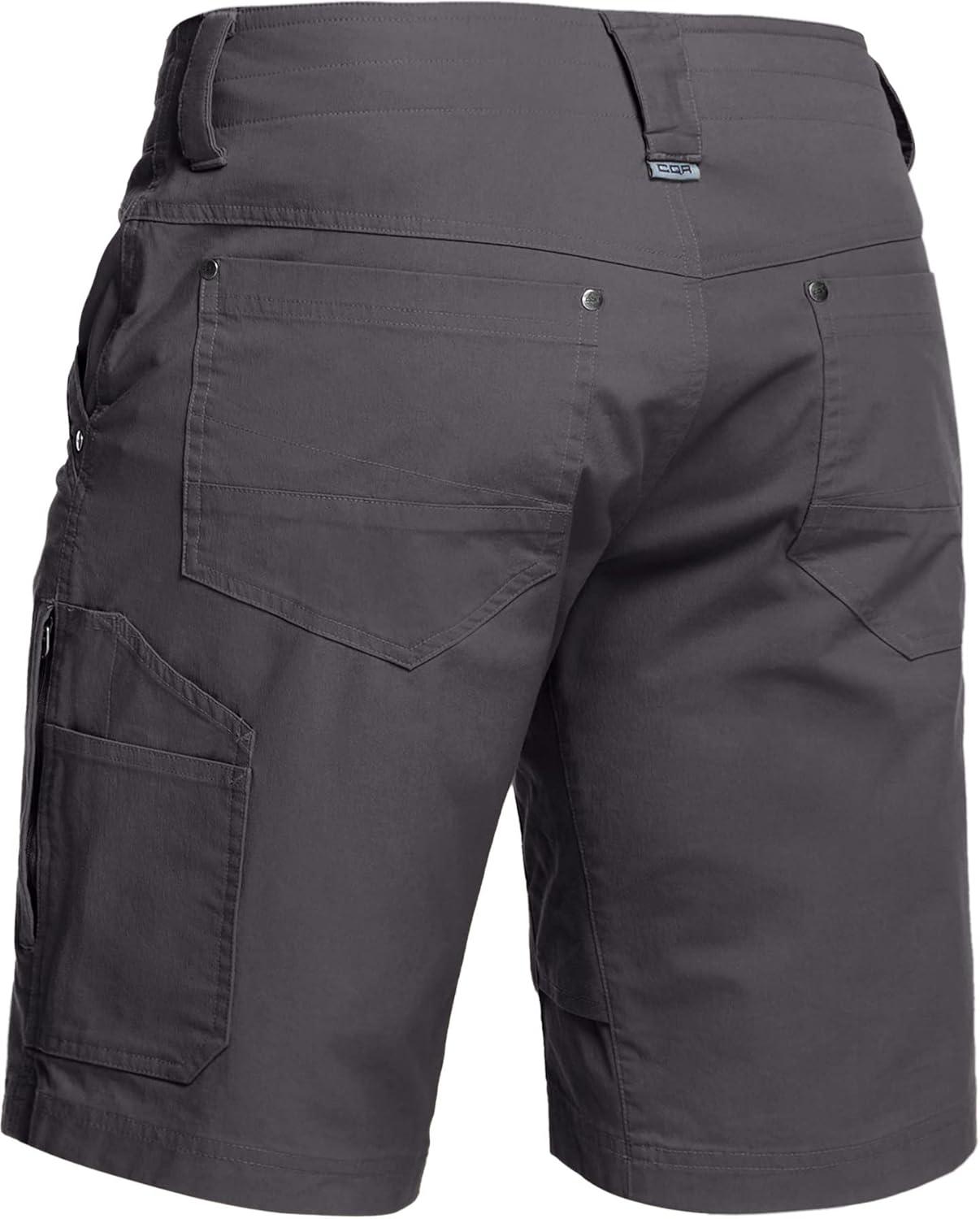image:imageCQR Mens Stretch Utility Shorts Lightweight Quick Dry Casual Shorts Hiking Golf Cargo Shorts with Zipper PocketsSedona Shorts Charcoal