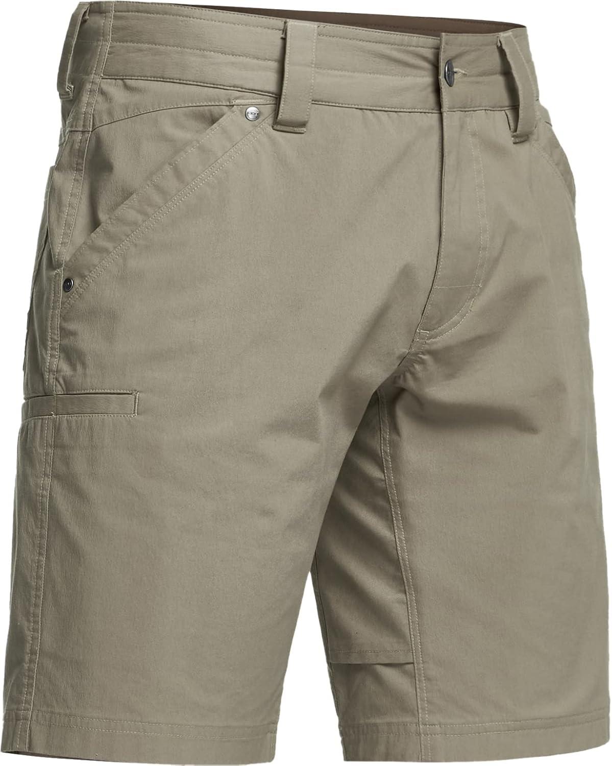 image:imageCQR Mens Stretch Utility Shorts Lightweight Quick Dry Casual Shorts Hiking Golf Cargo Shorts with Zipper PocketsSedona Shorts Tan