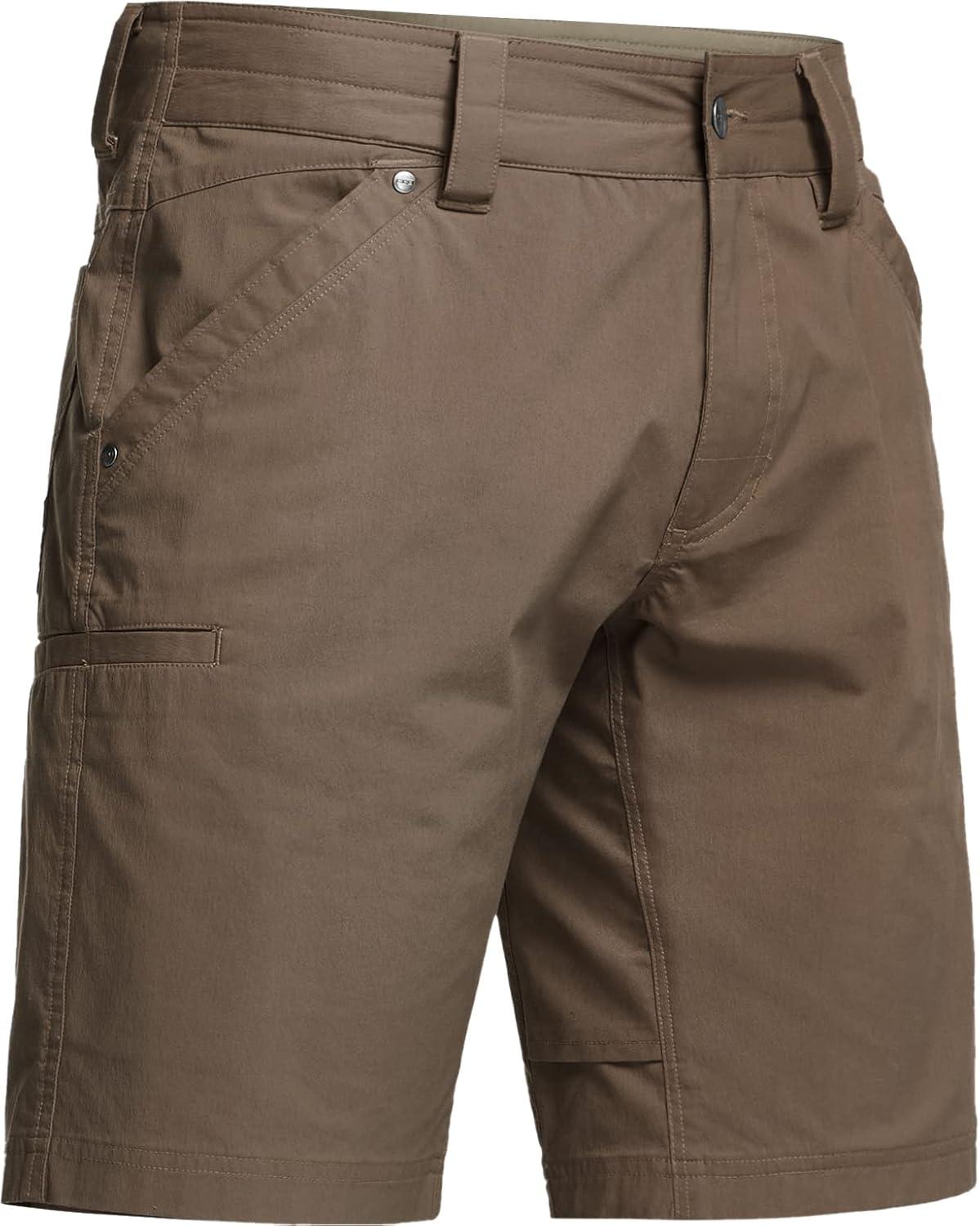 image:imageCQR Mens Stretch Utility Shorts Lightweight Quick Dry Casual Shorts Hiking Golf Cargo Shorts with Zipper PocketsSedona Shorts Tundra