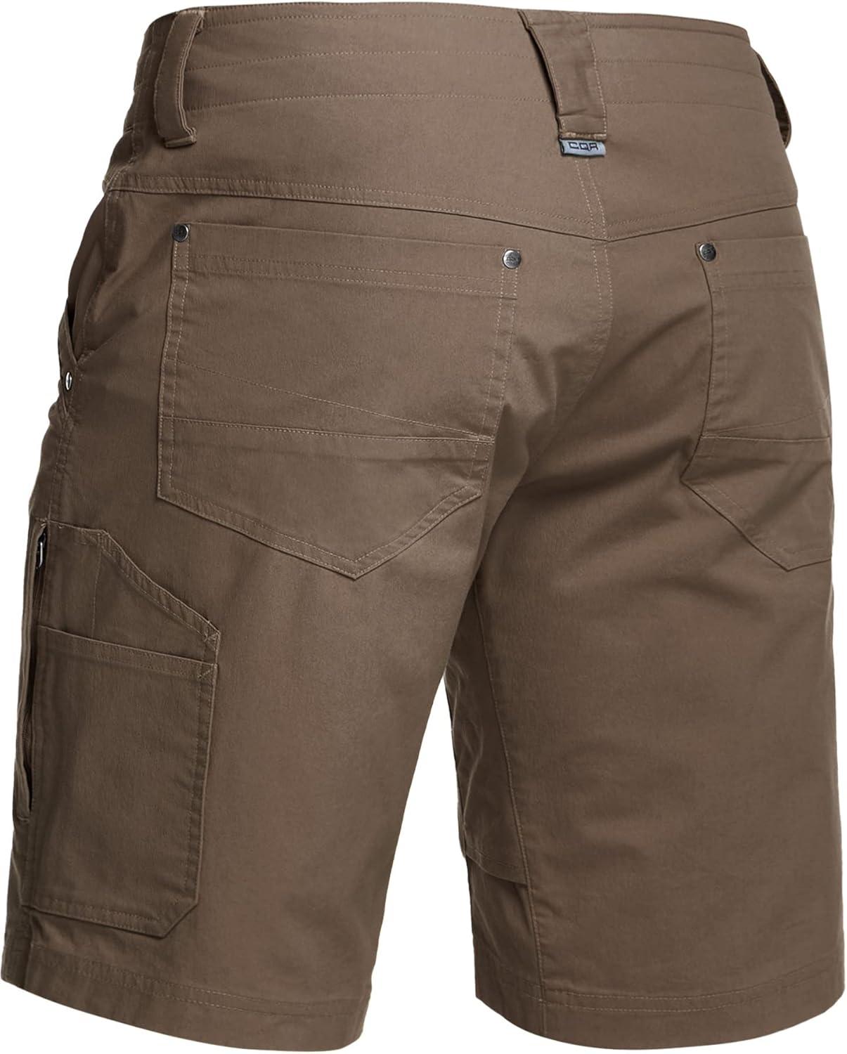 image:imageCQR Mens Stretch Utility Shorts Lightweight Quick Dry Casual Shorts Hiking Golf Cargo Shorts with Zipper PocketsSedona Shorts Tundra