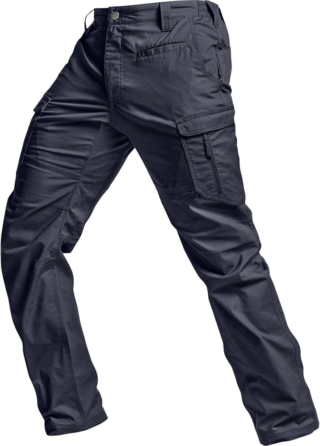image:imageCQR Mens Utility Flex Cargo Pants ClassicFit Casual Stretch Work Pants Water Resistant Lightweight Tactical Hiking PantsSentinel Lib Operator Navy