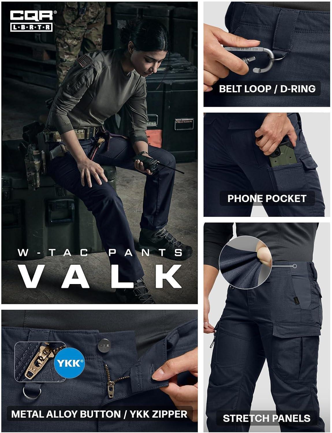 image:imageCQR Womens Flex Stretch Tactical Pants Water Resistant Ripstop Cargo Work Pants with Pockets for Outdoor amp HikingCaptain Operator Navy