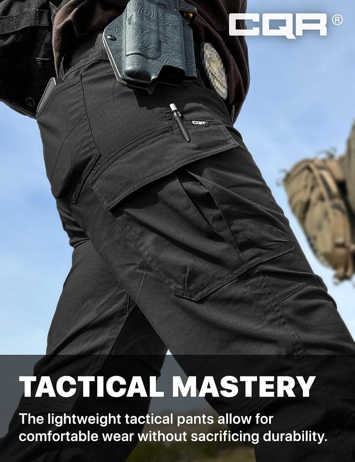 image:imageCQR Womens Flex Stretch Tactical Pants Water Resistant Ripstop Cargo Work Pants with Pockets for Outdoor amp HikingVanguard Black