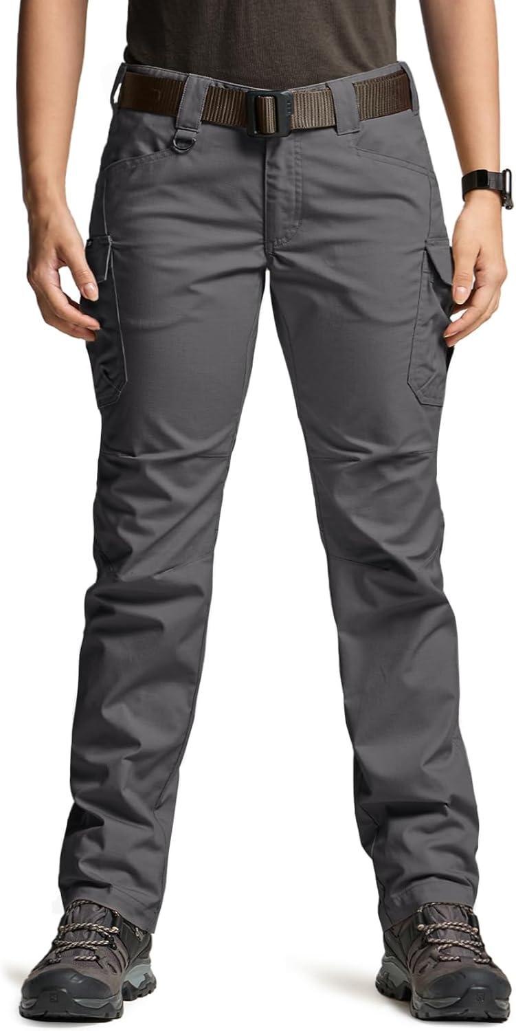 image:imageCQR Womens Flex Stretch Tactical Pants Water Resistant Ripstop Cargo Work Pants with Pockets for Outdoor amp HikingVanguard Charcoal
