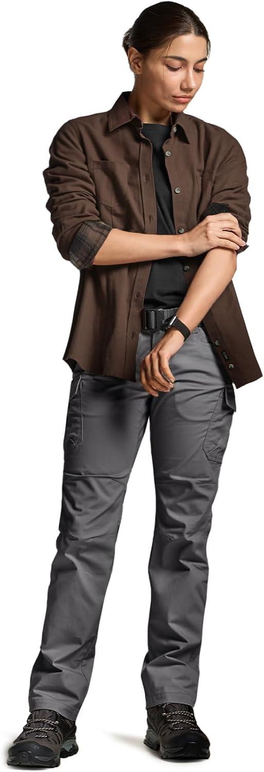 image:imageCQR Womens Flex Stretch Tactical Pants Water Resistant Ripstop Cargo Work Pants with Pockets for Outdoor amp HikingVanguard Charcoal