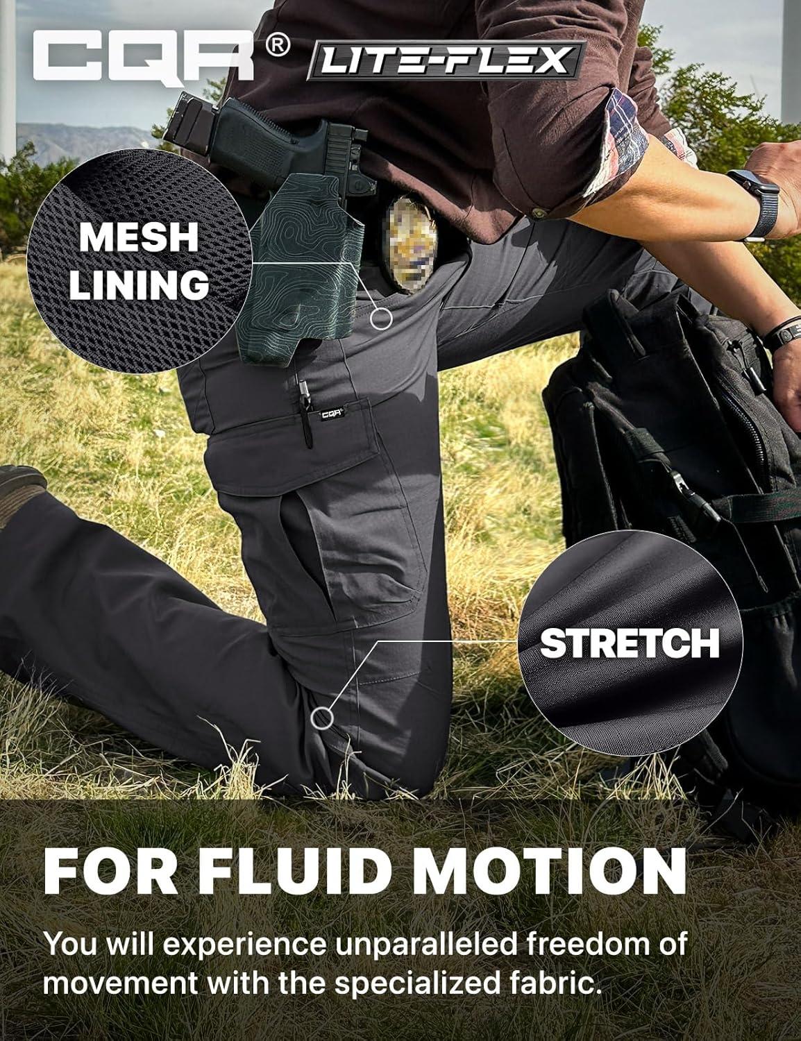 image:imageCQR Womens Flex Stretch Tactical Pants Water Resistant Ripstop Cargo Work Pants with Pockets for Outdoor amp HikingVanguard Charcoal