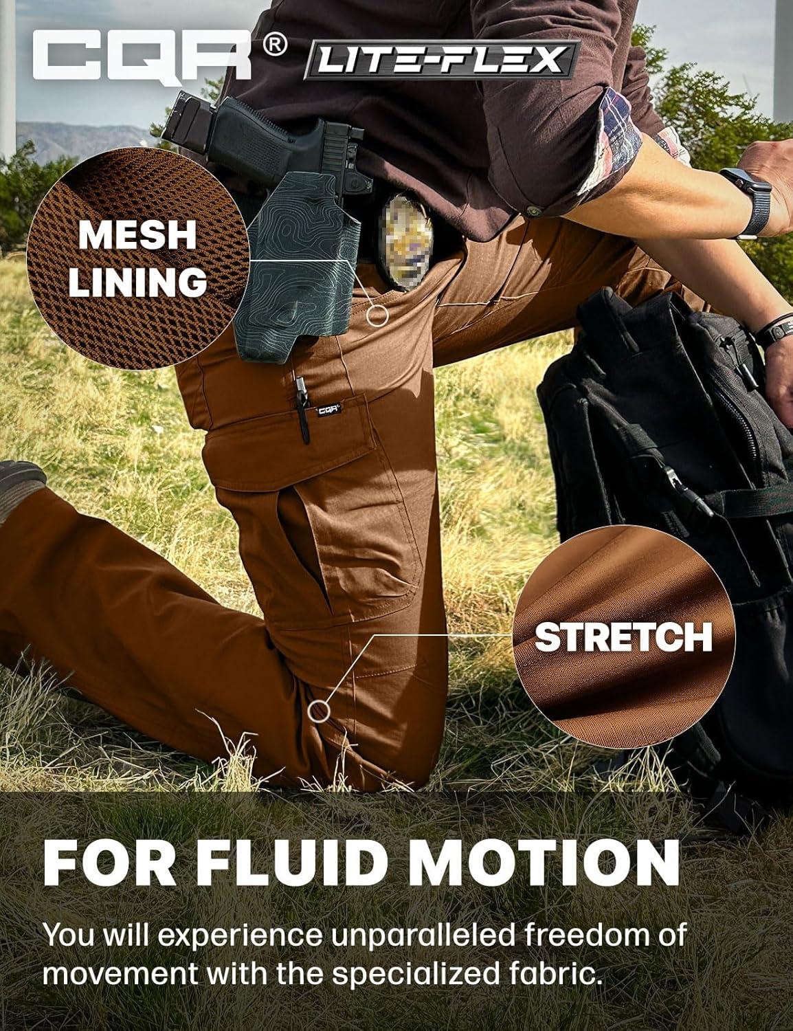 image:imageCQR Womens Flex Stretch Tactical Pants Water Resistant Ripstop Cargo Work Pants with Pockets for Outdoor amp HikingVanguard Copper Brown