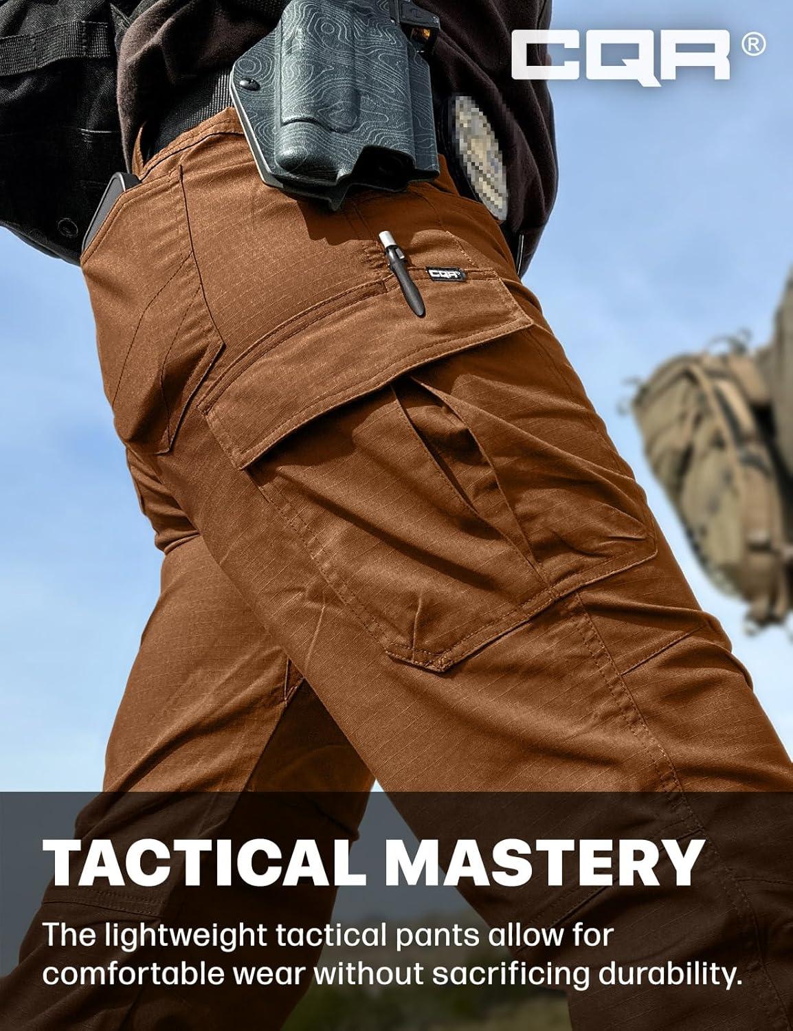 image:imageCQR Womens Flex Stretch Tactical Pants Water Resistant Ripstop Cargo Work Pants with Pockets for Outdoor amp HikingVanguard Copper Brown