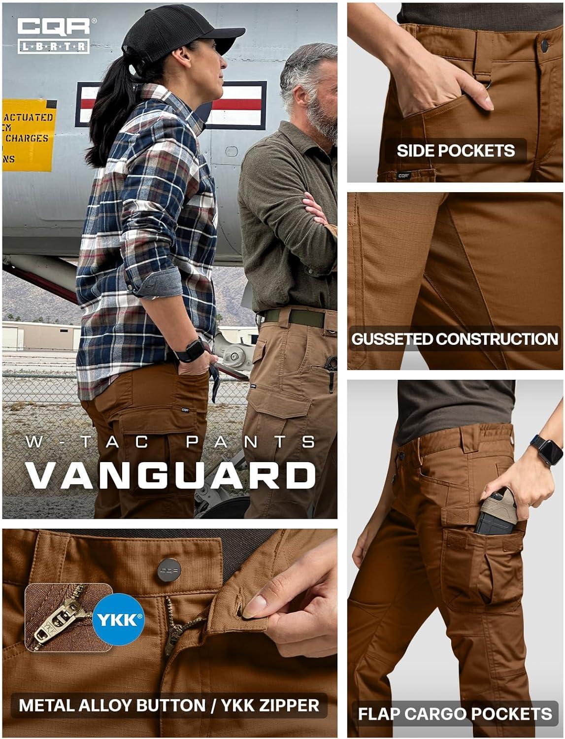 image:imageCQR Womens Flex Stretch Tactical Pants Water Resistant Ripstop Cargo Work Pants with Pockets for Outdoor amp HikingVanguard Copper Brown