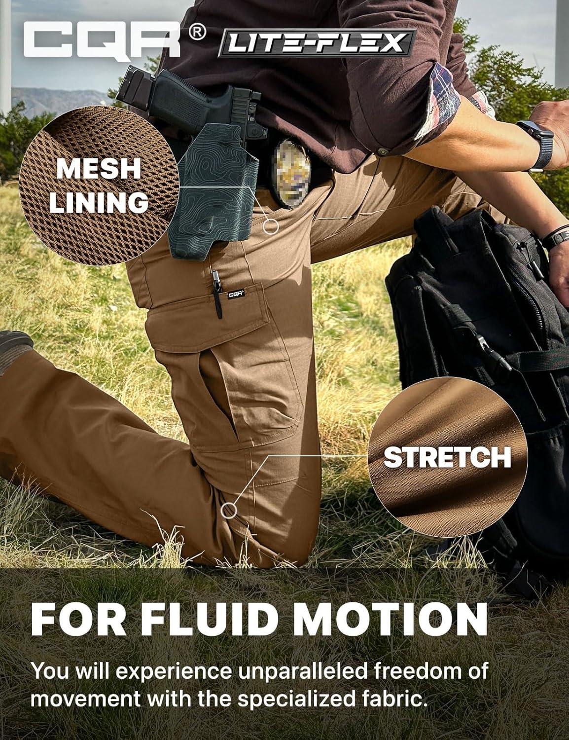 image:imageCQR Womens Flex Stretch Tactical Pants Water Resistant Ripstop Cargo Work Pants with Pockets for Outdoor amp HikingVanguard Cougar