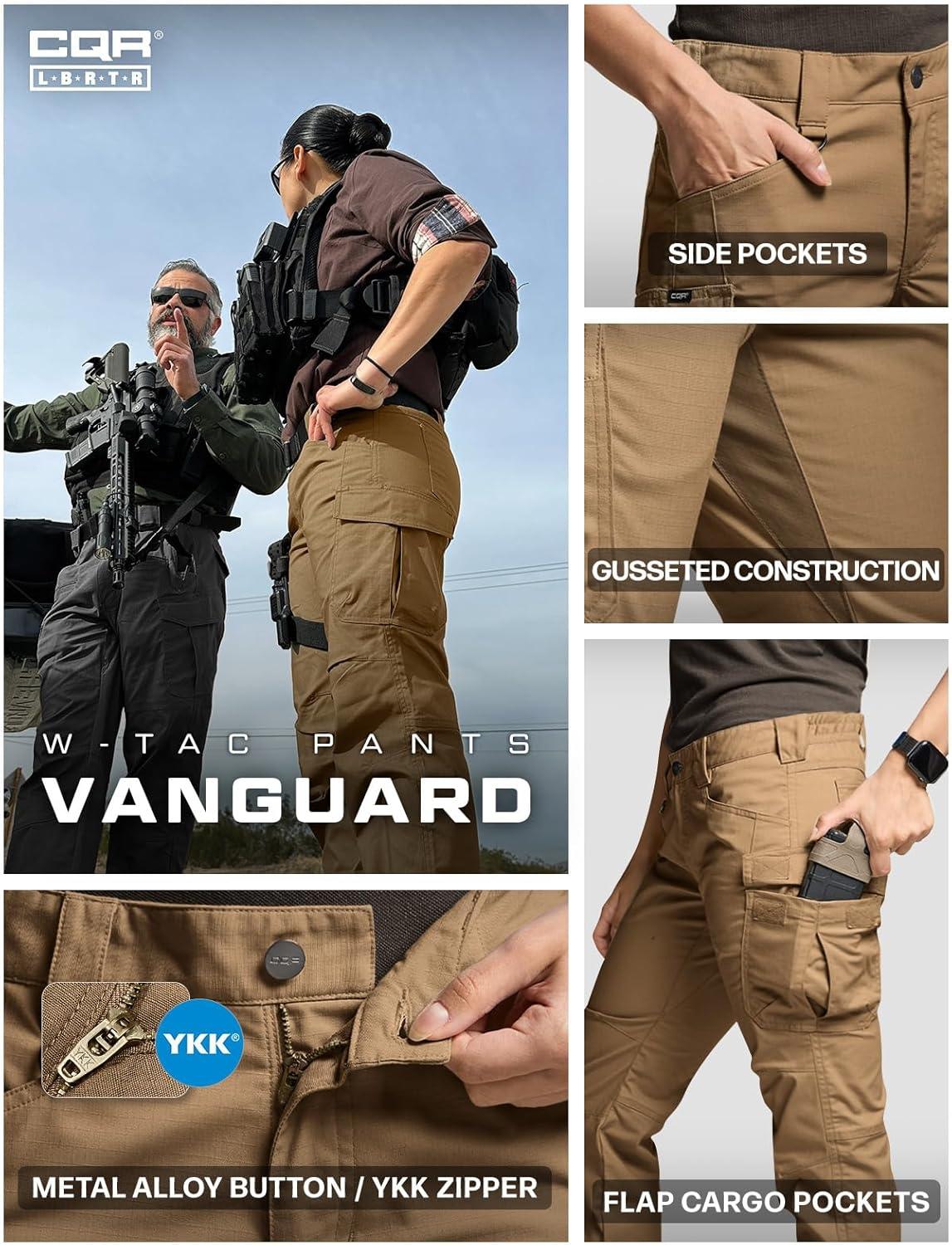 image:imageCQR Womens Flex Stretch Tactical Pants Water Resistant Ripstop Cargo Work Pants with Pockets for Outdoor amp HikingVanguard Cougar
