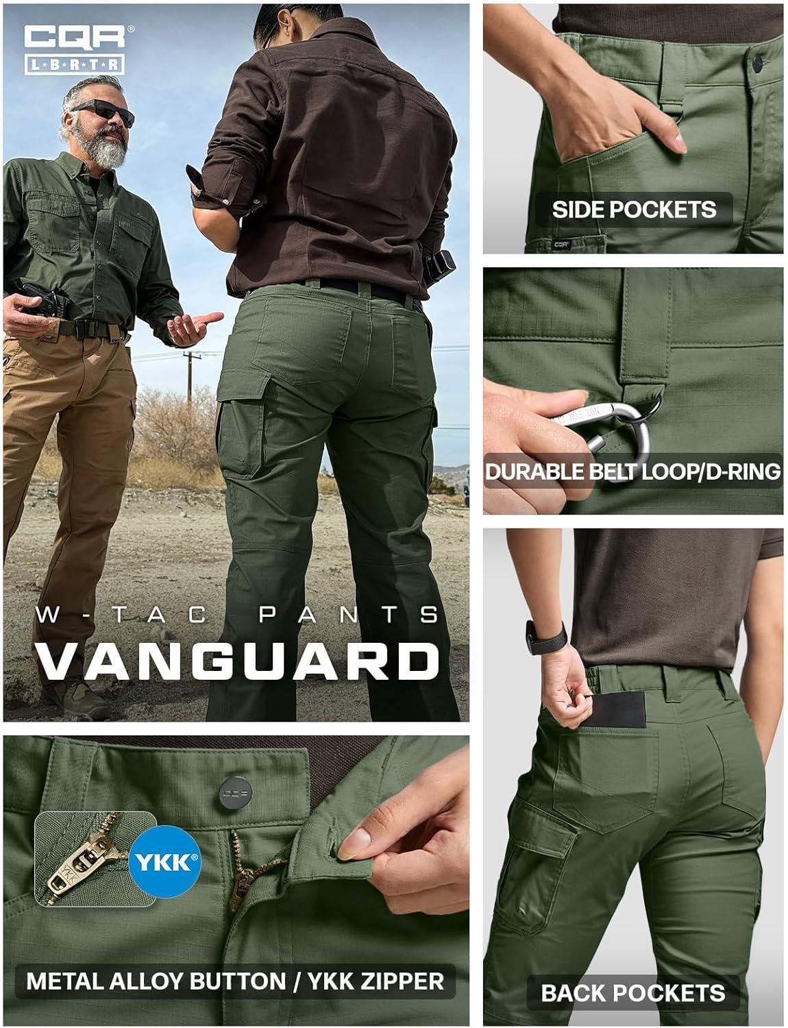 image:imageCQR Womens Flex Stretch Tactical Pants Water Resistant Ripstop Cargo Work Pants with Pockets for Outdoor amp HikingVanguard Green Kelp