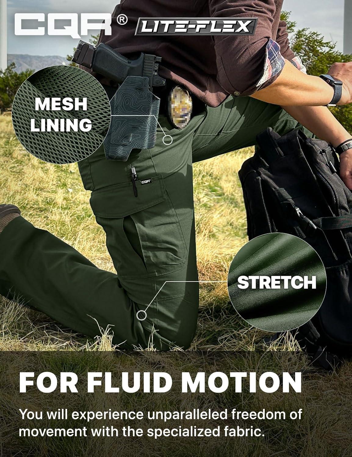 image:imageCQR Womens Flex Stretch Tactical Pants Water Resistant Ripstop Cargo Work Pants with Pockets for Outdoor amp HikingVanguard Green Kelp