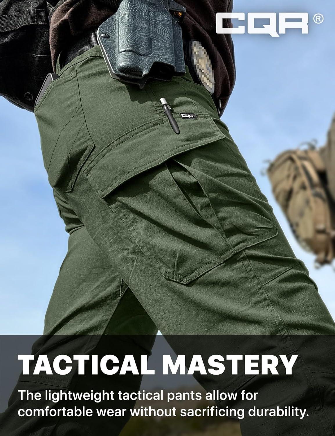 image:imageCQR Womens Flex Stretch Tactical Pants Water Resistant Ripstop Cargo Work Pants with Pockets for Outdoor amp HikingVanguard Green Kelp