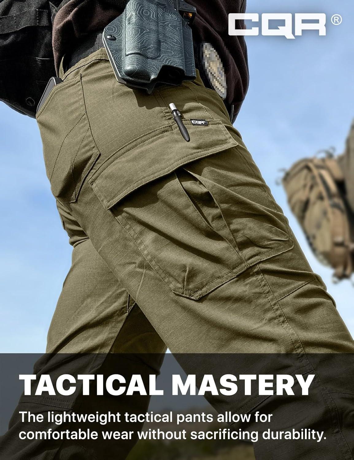 image:imageCQR Womens Flex Stretch Tactical Pants Water Resistant Ripstop Cargo Work Pants with Pockets for Outdoor amp HikingVanguard Soil Green