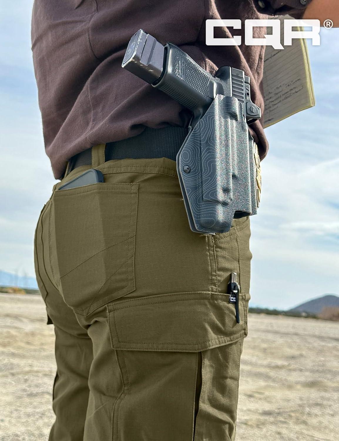 image:imageCQR Womens Flex Stretch Tactical Pants Water Resistant Ripstop Cargo Work Pants with Pockets for Outdoor amp HikingVanguard Soil Green