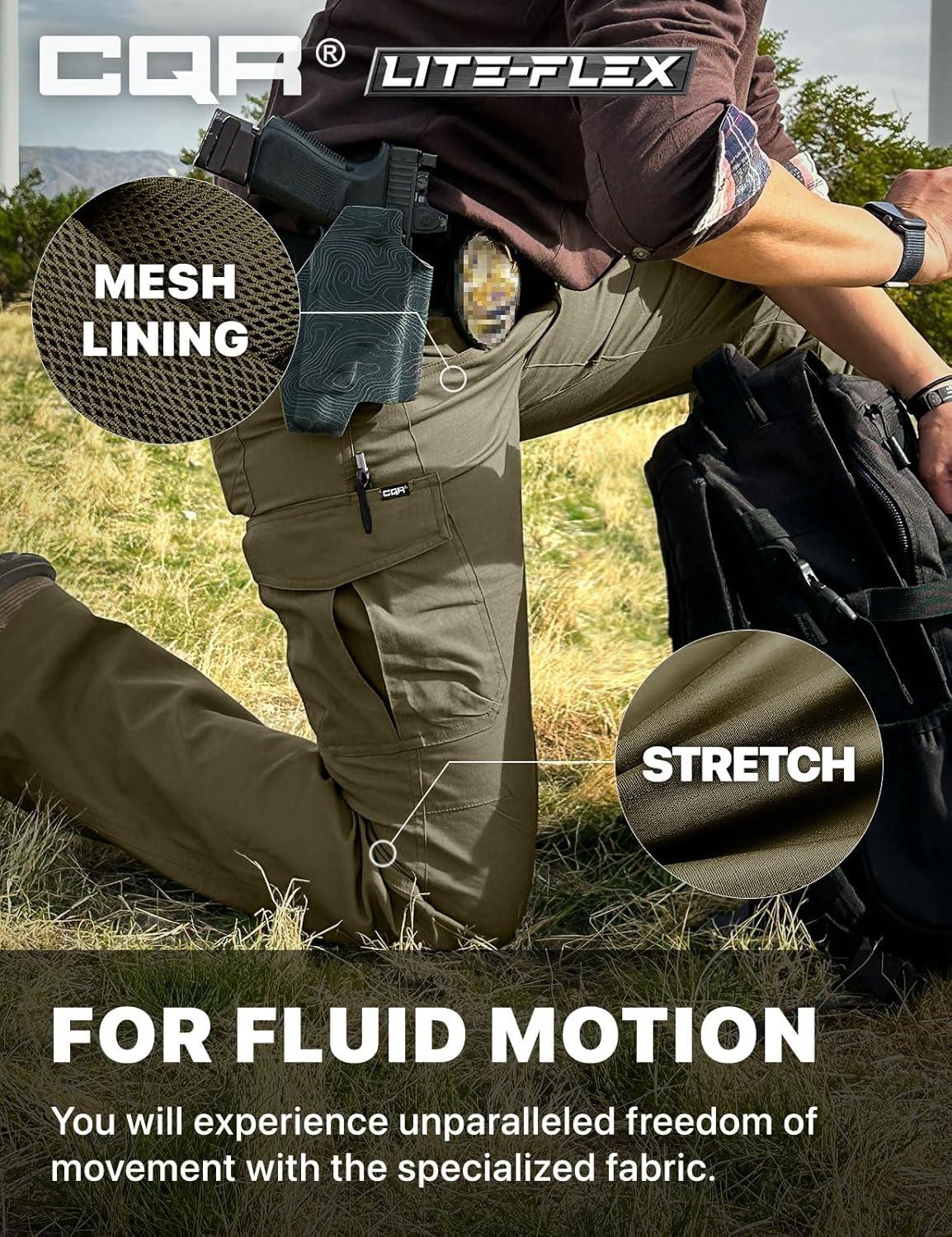 image:imageCQR Womens Flex Stretch Tactical Pants Water Resistant Ripstop Cargo Work Pants with Pockets for Outdoor amp HikingVanguard Soil Green
