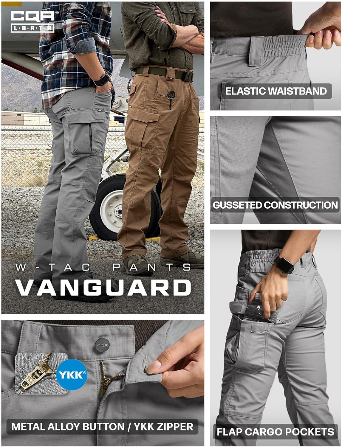 image:imageCQR Womens Flex Stretch Tactical Pants Water Resistant Ripstop Cargo Work Pants with Pockets for Outdoor amp HikingVanguard Stone