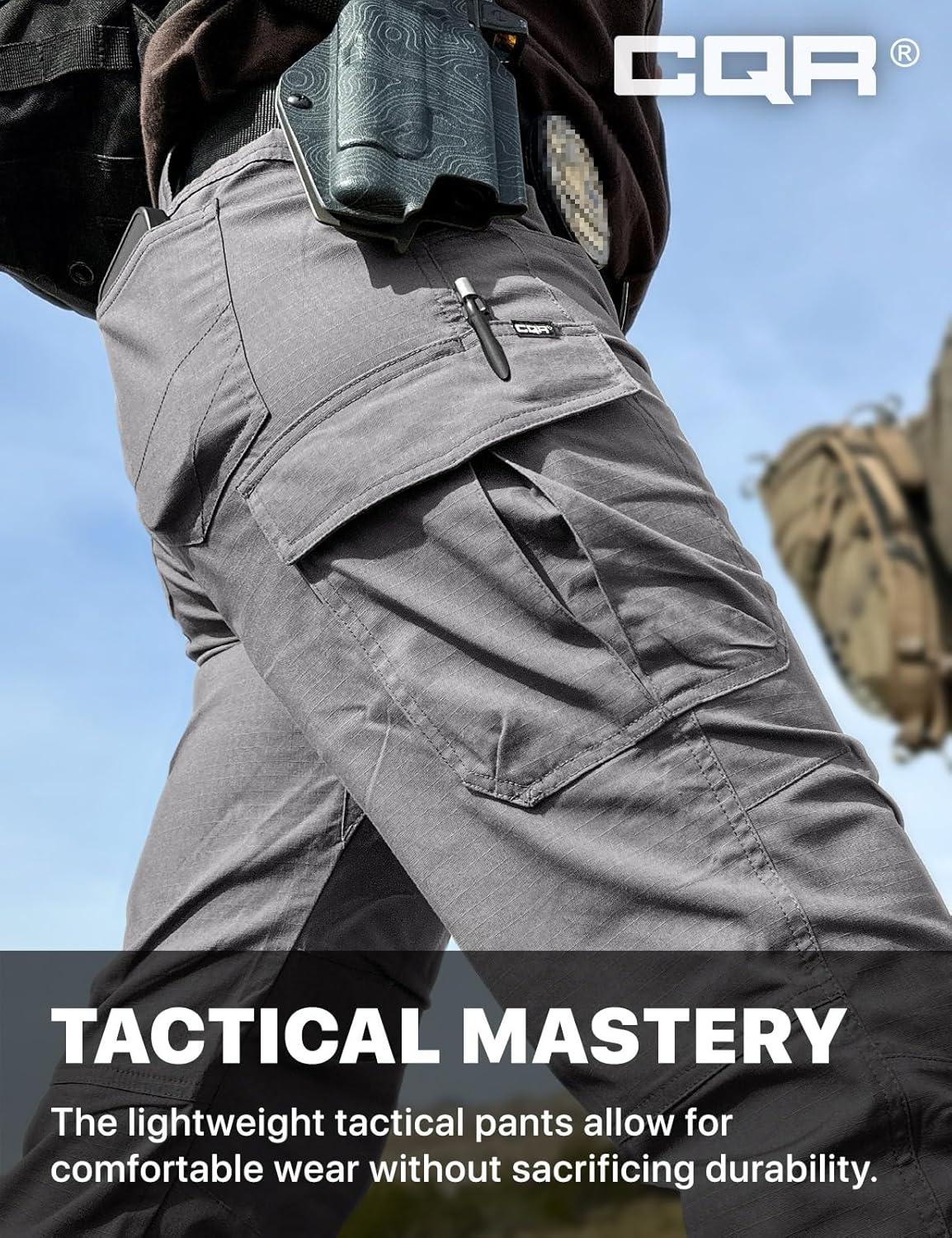 image:imageCQR Womens Flex Stretch Tactical Pants Water Resistant Ripstop Cargo Work Pants with Pockets for Outdoor amp HikingVanguard Stone