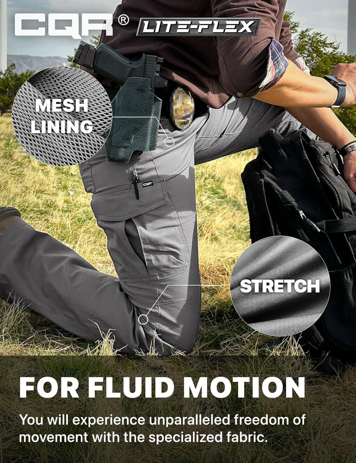 image:imageCQR Womens Flex Stretch Tactical Pants Water Resistant Ripstop Cargo Work Pants with Pockets for Outdoor amp HikingVanguard Stone