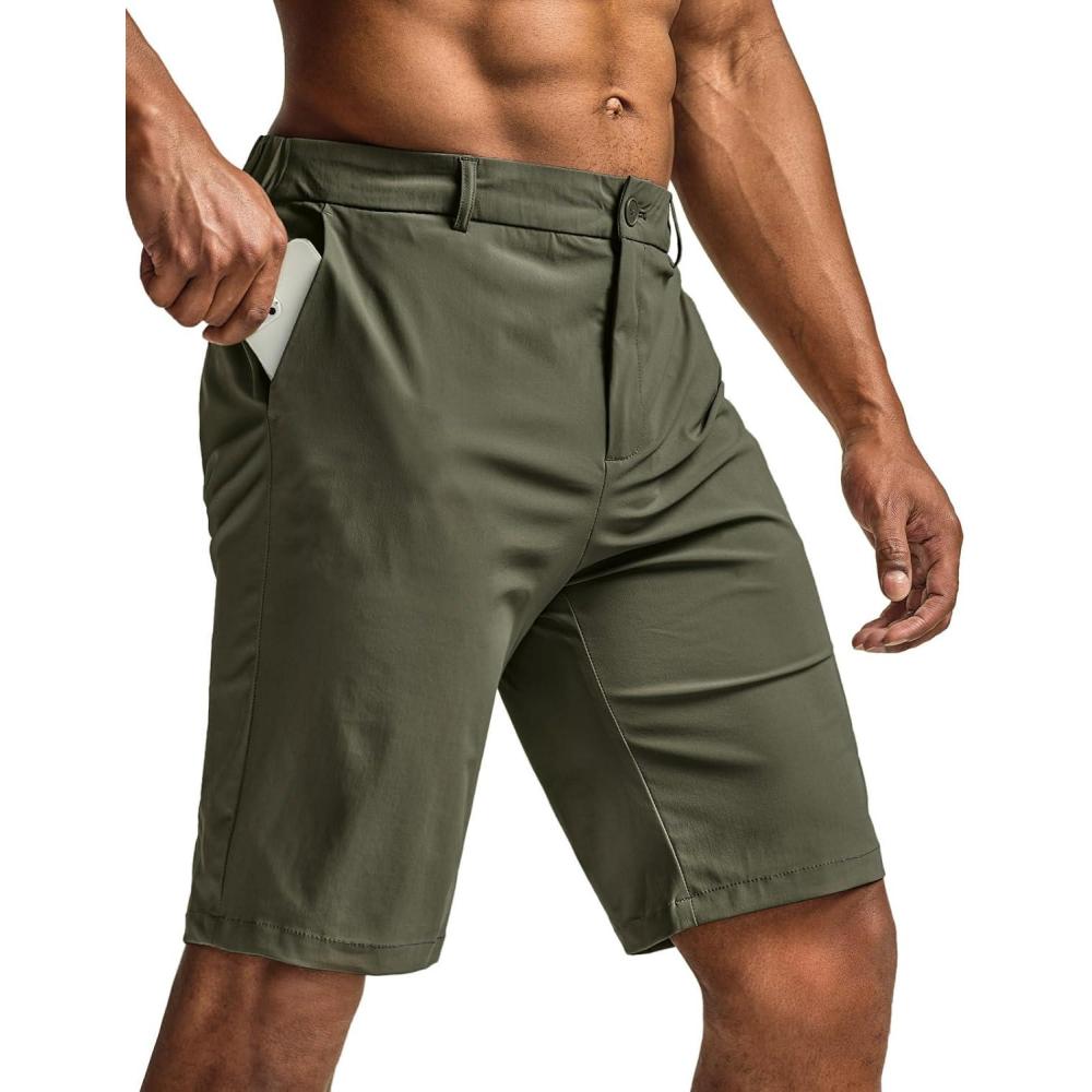 image:imageCQR Mens Quick Dry Stretch Hiking Cargo Shorts Lightweight Water Resistant Tactical Casual Golf amp Outdoor with PocketsHike Flex Khaki