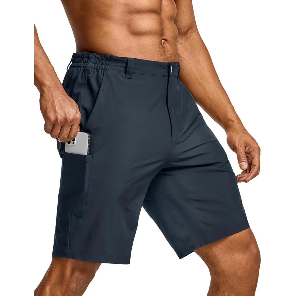 image:imageCQR Mens Quick Dry Stretch Hiking Cargo Shorts Lightweight Water Resistant Tactical Casual Golf amp Outdoor with PocketsRoutine Navy