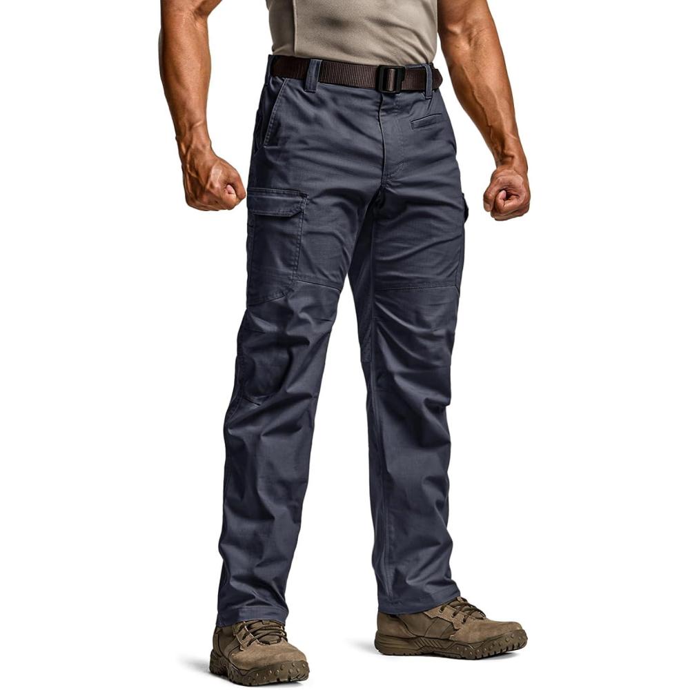 image:imageCQR Mens Utility Flex Cargo Pants ClassicFit Casual Stretch Work Pants Water Resistant Lightweight Tactical Hiking PantsSentinel Lib Operator Navy