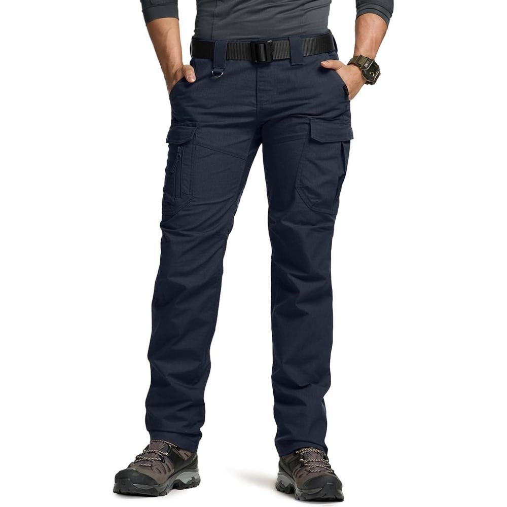 image:imageCQR Womens Flex Stretch Tactical Pants Water Resistant Ripstop Cargo Work Pants with Pockets for Outdoor amp HikingCaptain Operator Navy