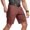 CQR Men’s Stretch Utility Shorts, Lightweight Quick Dry Casual Shorts, Hiking Golf Cargo Shorts with Zipper Pockets(Sedona Rust)