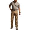 CQR Men’s Utility Flex Cargo Pants, Classic-Fit Casual Stretch Work Pants, Water Resistant Lightweight Tactical Hiking Pants(Sentinel Lib Cougar)