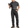 CQR Men’s Utility Flex Cargo Pants, Classic-Fit Casual Stretch Work Pants, Water Resistant Lightweight Tactical Hiking Pants(Tac Utility Camo Black)