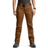 CQR Women’s Flex Stretch Tactical Pants, Water Resistant Ripstop Cargo Work Pants with Pockets for Outdoor & Hiking(Vanguard Copper Brown)