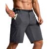 CQR Men’s Quick Dry Stretch Hiking Cargo Shorts, Lightweight Water Resistant Tactical Casual, Golf & Outdoor with Pockets(Peak Carbon Grey)