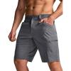CQR Men’s Quick Dry Stretch Hiking Cargo Shorts, Lightweight Water Resistant Tactical Casual, Golf & Outdoor with Pockets(Rocky Jet Grey)