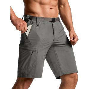 CQR Men’s Quick Dry Stretch Hiking Cargo Shorts, Lightweight Water Resistant Tactical Casual, Golf & Outdoor with Pockets(Peak Sage)
