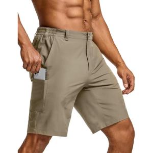 CQR Men’s Quick Dry Stretch Hiking Cargo Shorts, Lightweight Water Resistant Tactical Casual, Golf & Outdoor with Pockets(Routine Sandstorm)